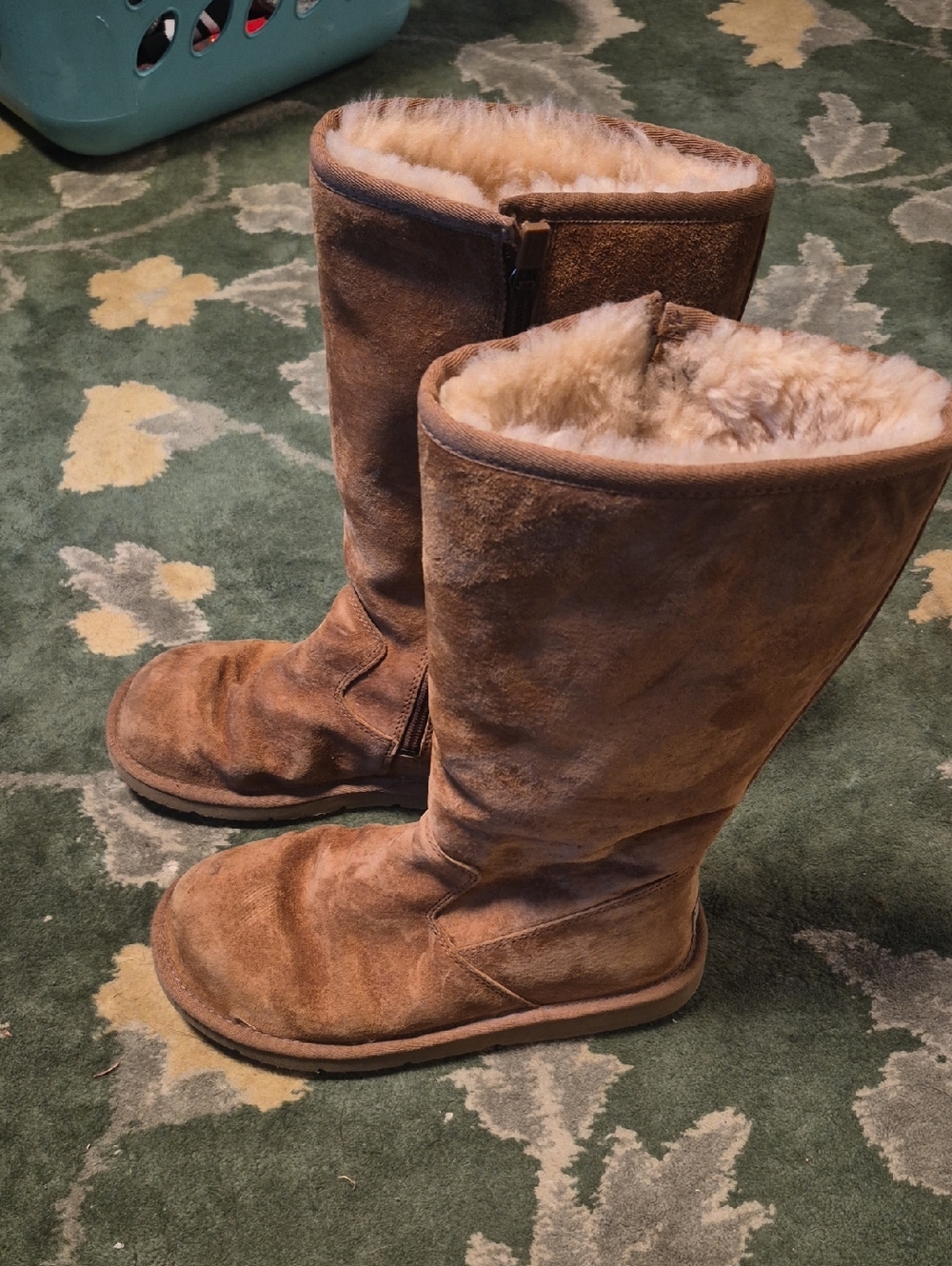 UGG Tall Chestnut Brown Shearling-Lined Winter Boots